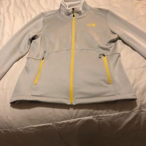 North face gray zip up